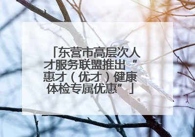 东营市高层次人才服务联盟推出“惠才（优才）健康体检专属优惠”